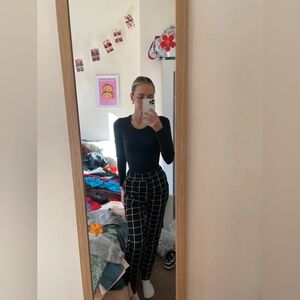 Shein Geometric stretchy waist trousers